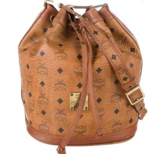 Mcm vintage visetos bucket bag brown